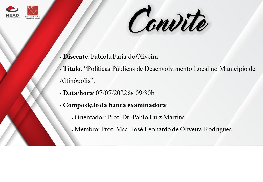 Convite Defesa TCC Fabola Faria de Oliveira