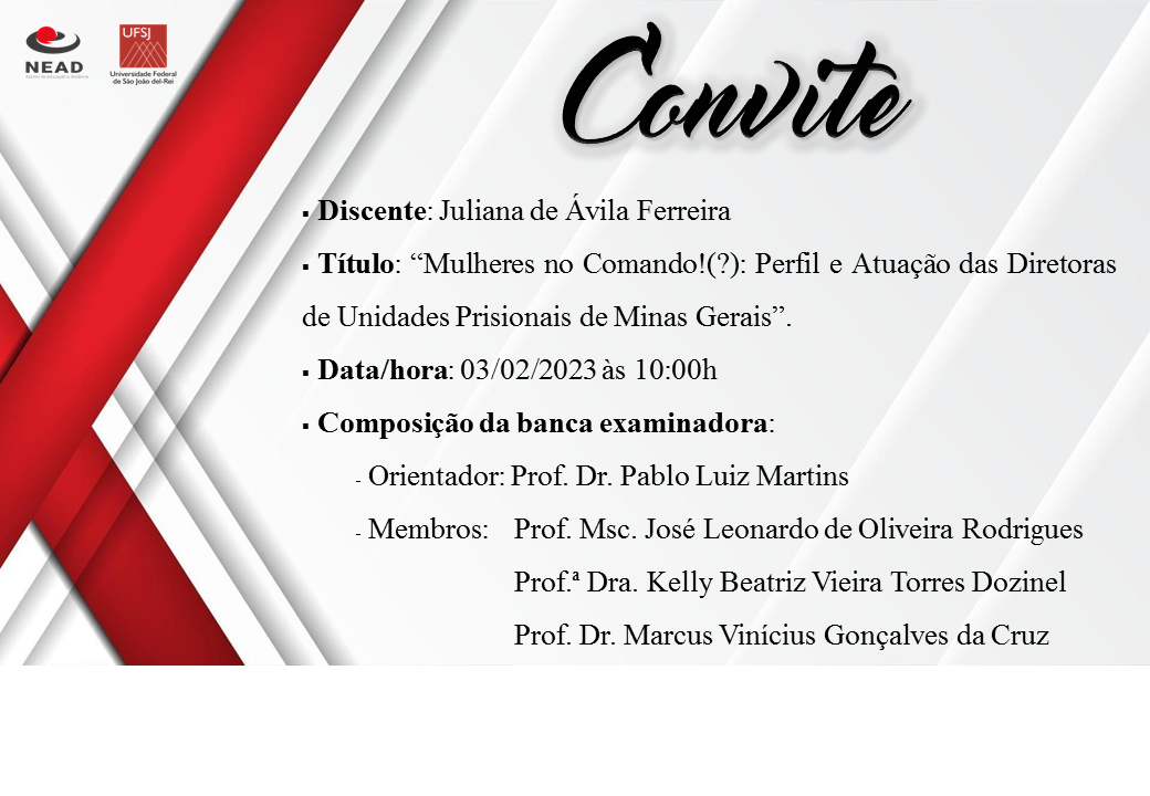 Convite Defesa TCC Juliana de Ávila Ferreira