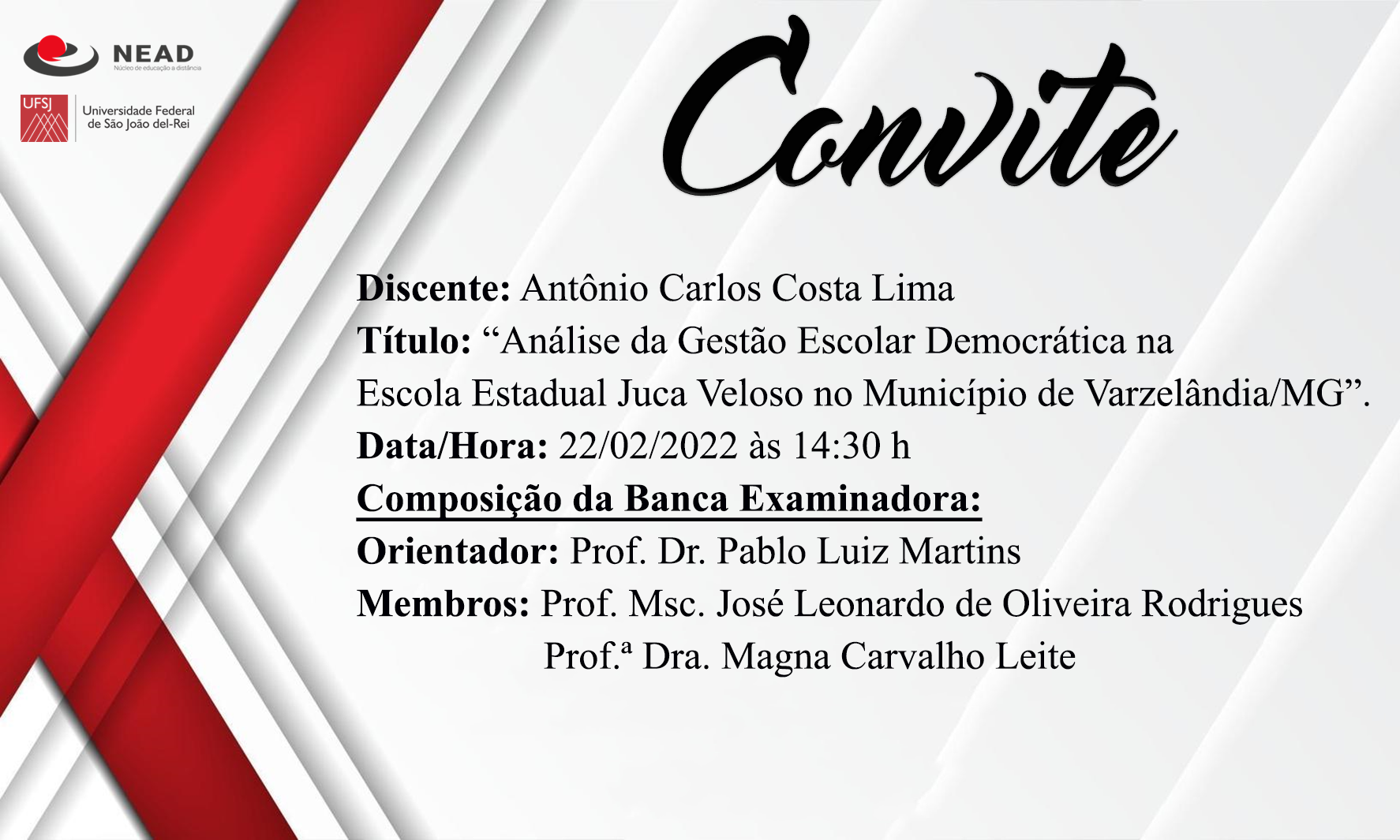 Convite TCC Adm Antonio Carlos Costa Lima